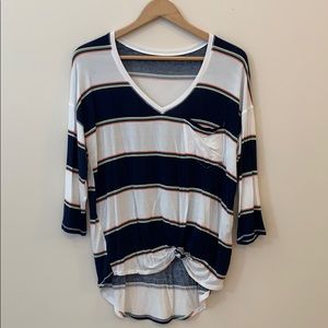 Striped SO front tie top